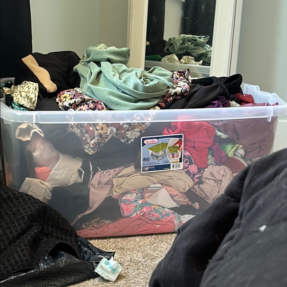 Closet, clean out sale everything in bucket must go or will get donated